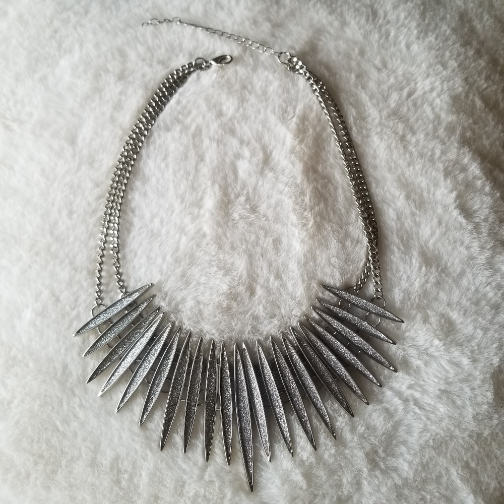 Silver Spike Necklace